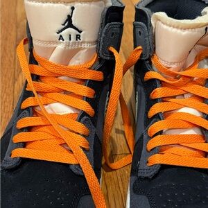 Jordan Sneakers with Black and Orange Accents